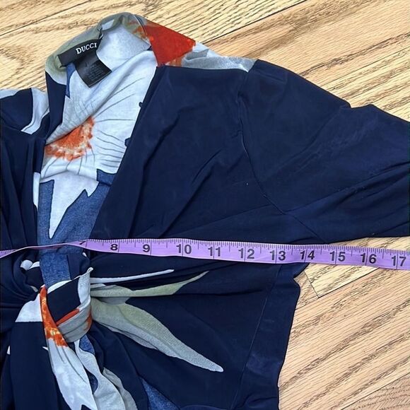 DUCCI FLORAL KNOT FRONT MAXI DRESS SIZE L - Picture 8 of 11